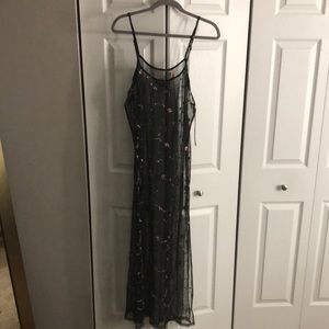 Fashionnova floral mesh maxi dress. Good swim cover up or lingerie item.